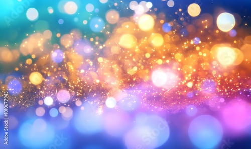 Sparkling ball bokeh abstract background, generative ai