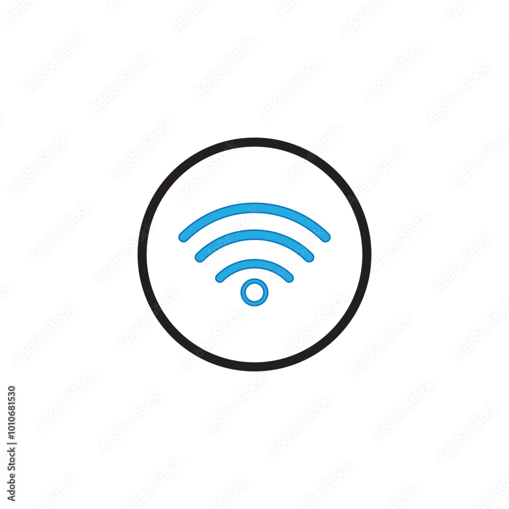 wifi line icon on white background wifi line icon on white background