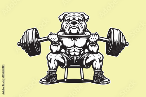 wolf body builder sports mascot