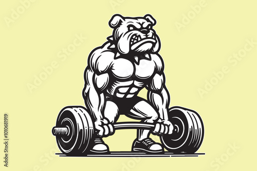 wolf body builder sports mascot