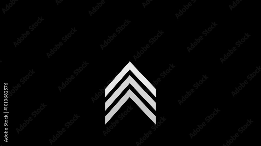 Up arrow animation with black background white color icon Up arrow animation with black background white color icon