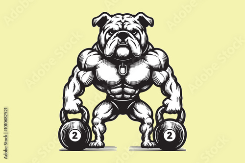wolf body builder sports mascot