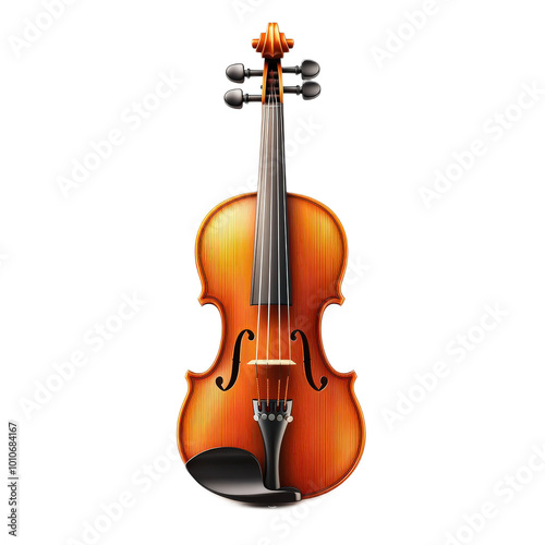 Realistic Violin Isolated on White Background