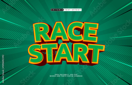 race start editable text effect with a drift and race text style