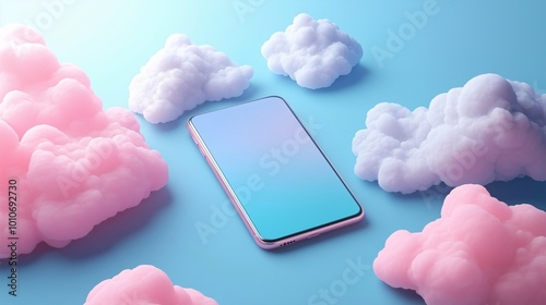 Mobile phone connected to the cloud - Mock up