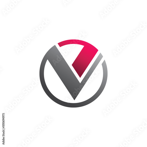 using the concept of the letter V with a circle into a unique and interesting concept