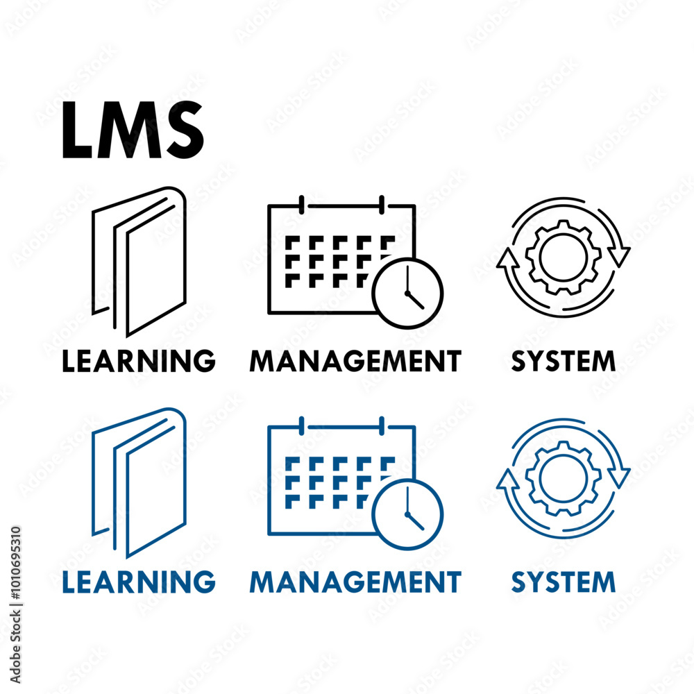LMS Learning Management System design logo template illustration LMS Learning Management System design logo template illustration