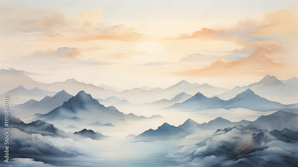 mountains landscape. landscape in watercolor style mountains landscape. landscape in watercolor style