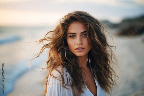 Portrait of a young woman loving the life shes living having fun on the beach