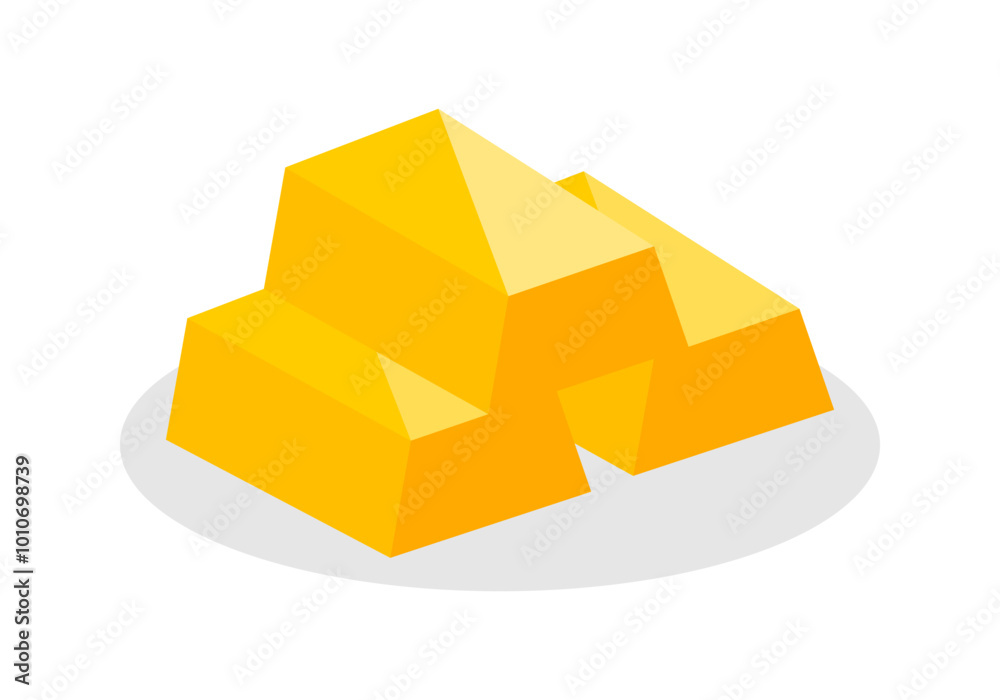 Stack gold bar icon flat vector design Stack gold bar icon flat vector design