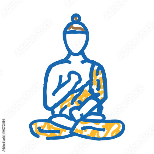 bodhisattva buddhism doodle icon sketch vector. bodhisattva buddhism sign. isolated symbol illustration