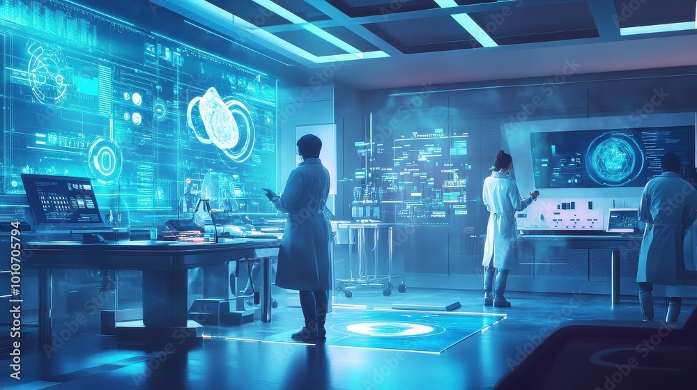 Futuristic Technology Laboratory with Advanced Computer Systems Futuristic Technology Laboratory with Advanced Computer Systems