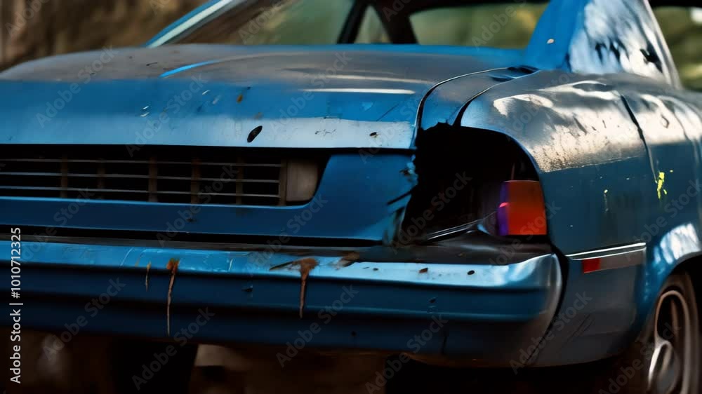 Damaged Car Body with Deep Paint Scratches. Close-Up View of a Car Accident. Damaged Car Body with Deep Paint Scratches. Close-Up View of a Car Accident.