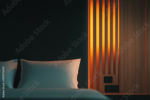 Ultra Modern Bedroom Backdrop for Product Placement with Clean Design photo