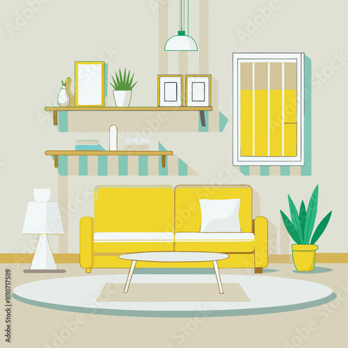 Wooden Chair with Blue Stripe Backrest