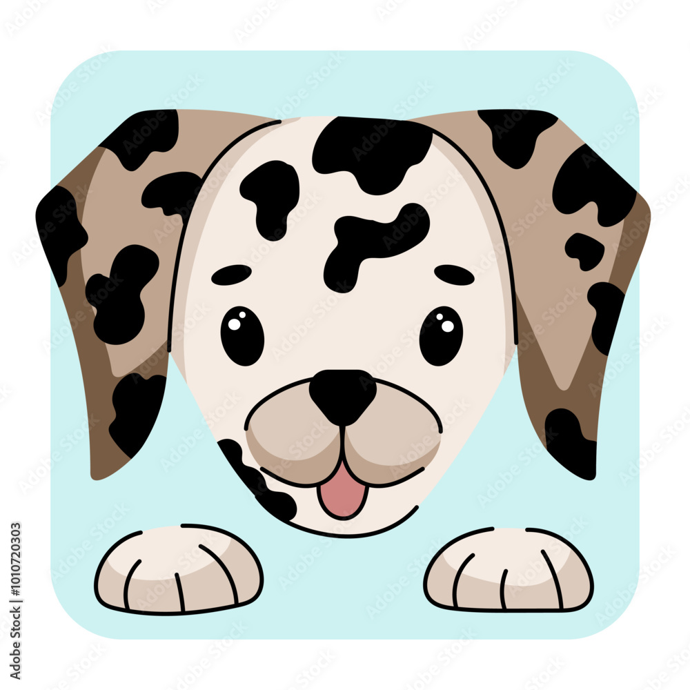 Dalmatian dog face flat vector illustrtion. Dalmatian dog icon Dalmatian dog face flat vector illustrtion. Dalmatian dog icon