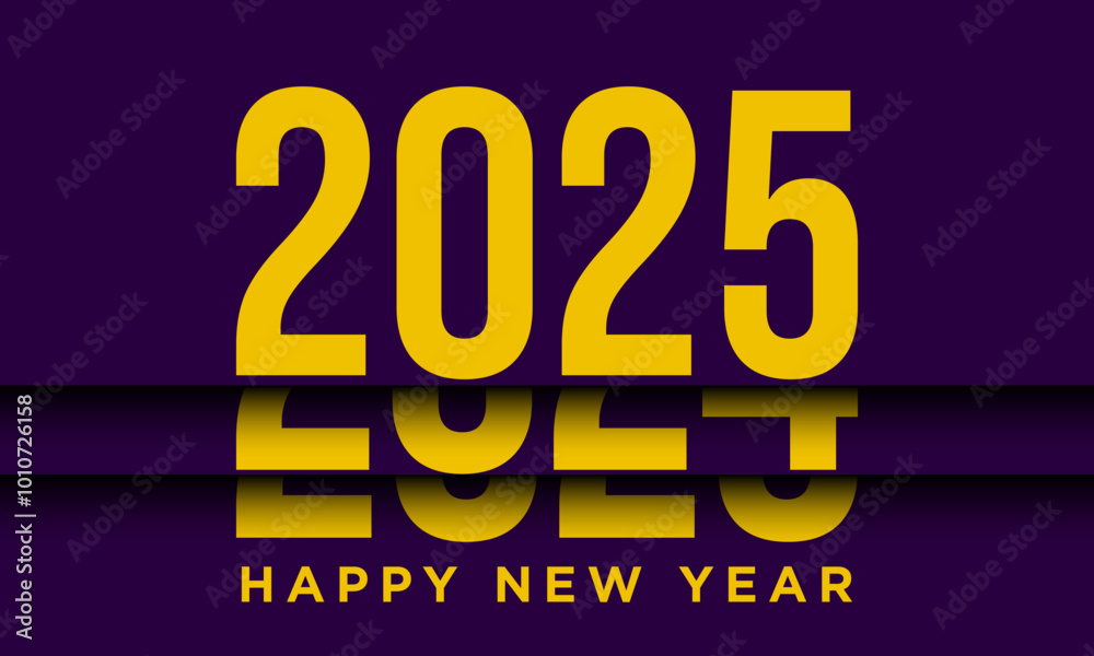 2025 Happy New Year Background Design with number on purple paper illustration. 2025 Happy New Year Background Design with number on purple paper illustration.