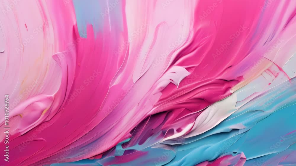 Colorful abstract art creation with vibrant pink and blue swirl techniques in a craft studio Colorful abstract art creation with vibrant pink and blue swirl techniques in a craft studio