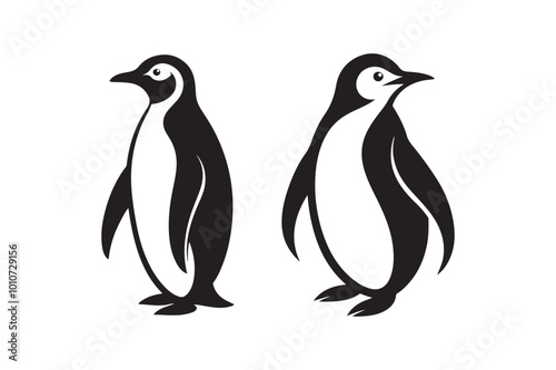 Penguin Silhouette vector illustration, Penguin Silhouette vector photo