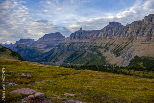 Mountainous landscape in Glacier National Park