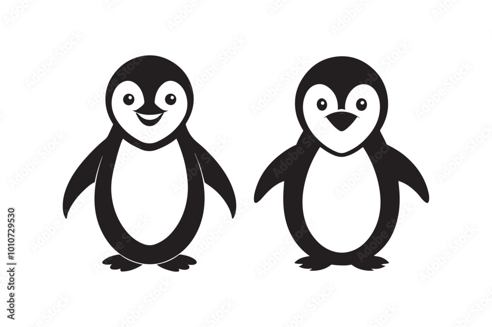 Fototapeta premium Penguin Silhouette vector illustration, Penguin Silhouette vector