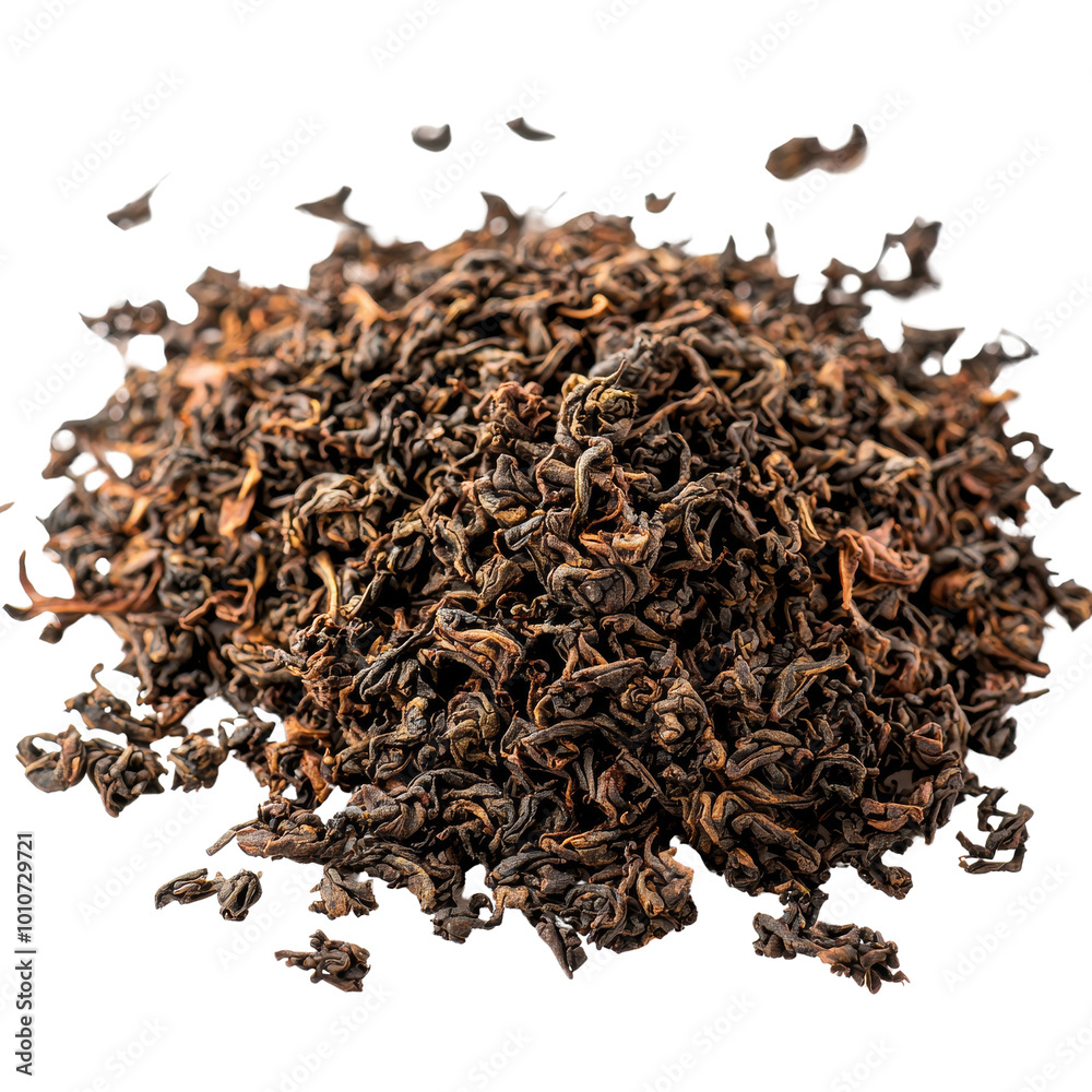 Dried Loose Black Tea Leaves Piled on a Surface for Brewing. Dried Loose Black Tea Leaves Piled on a Surface for Brewing.