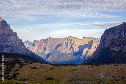 Mountainous landscape in Glacier National Park