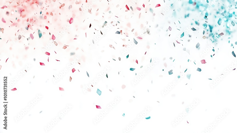 Colorful Confetti Explosion on White Background Colorful Confetti Explosion on White Background