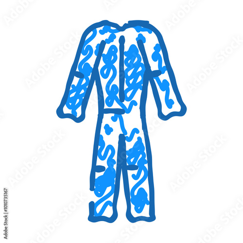 coveralls ppe protective equipment doodle icon sketch vector. coveralls ppe protective equipment sign. isolated symbol illustration