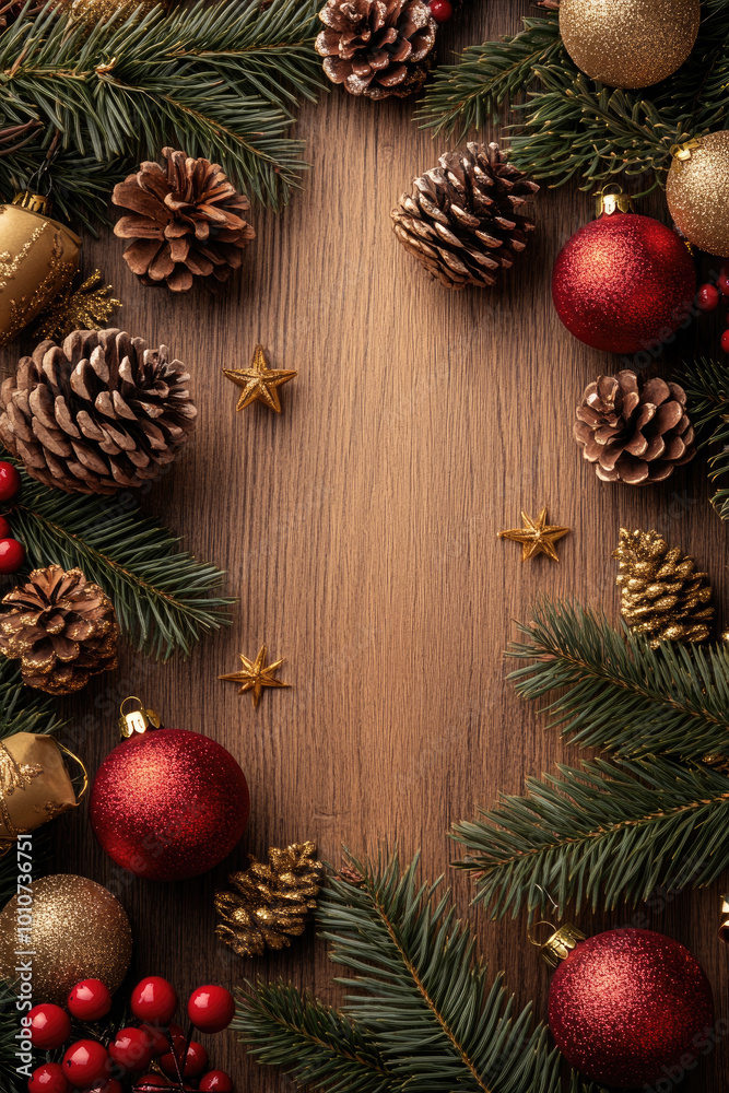 Christmas decorations on wooden background. Banner. Christmas and New Year! Flat lay, top view. Copy space. Mock up Christmas decorations on wooden background. Banner. Christmas and New Year! Flat lay, top view. Copy space. Mock up