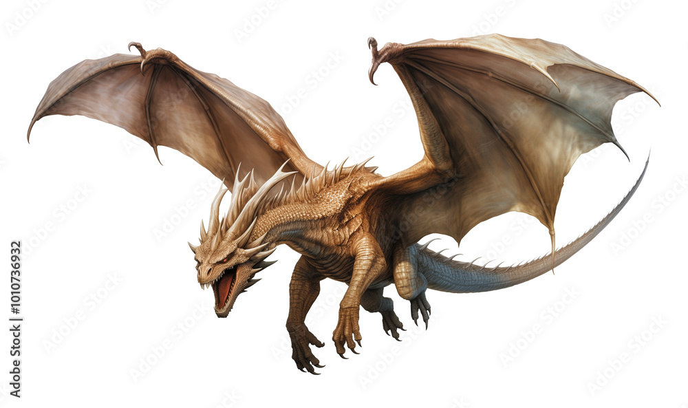 Obraz premium Dragon Flying Isolated on Transparent Background PNG