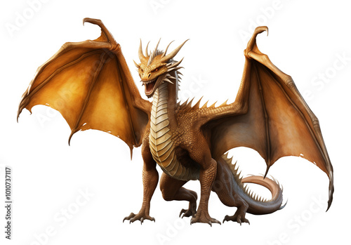 Angry Dragon Isolated on Transparent Background PNG
 photo