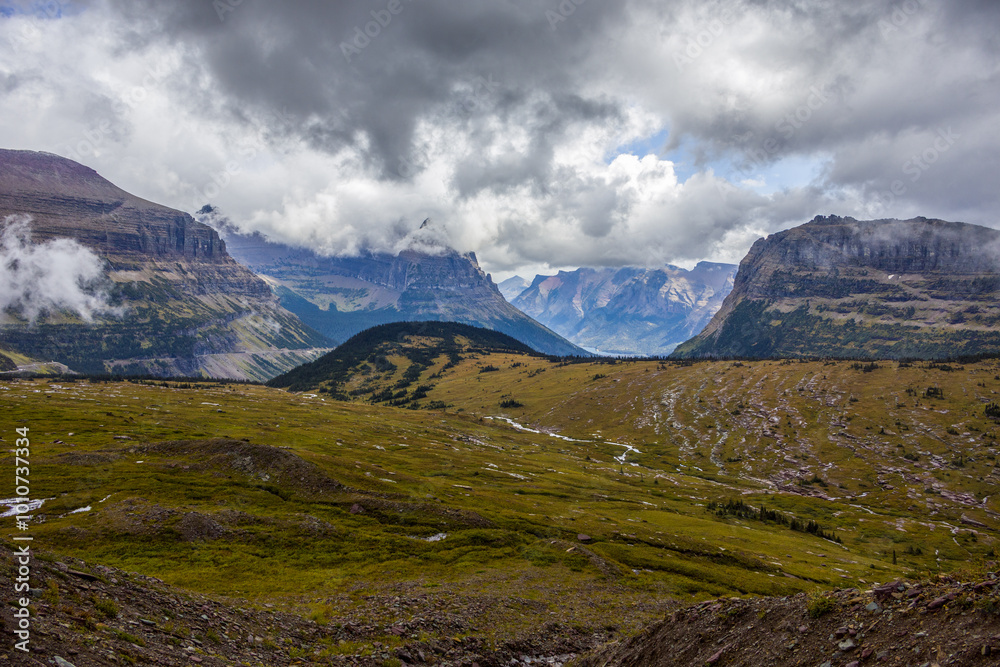 Cloudy and foggy day in Glacier National Park Cloudy and foggy day in Glacier National Park
