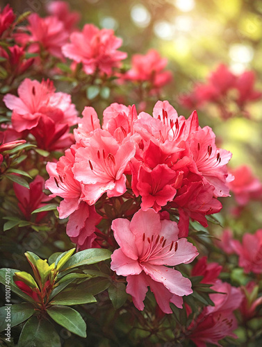 Azalea Bush in Bloom with Soft Blur