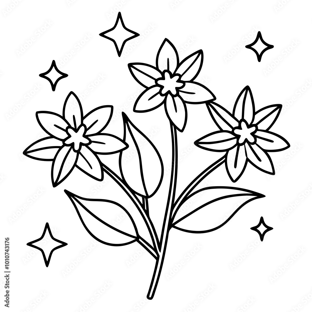 Fototapeta premium Lush Vector Illustration Showcasing a Cluster of Clove Flowers Amongst Greenery 