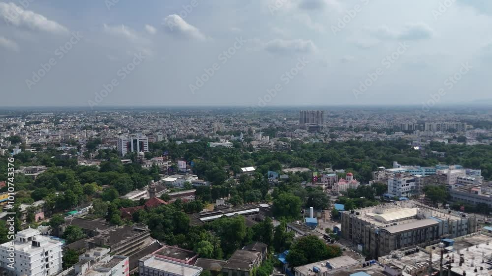 Overhead view of Vijayawada's urban environment, showcasing the hill that dominates the city's backdrop. Overhead view of Vijayawada's urban environment, showcasing the hill that dominates the city's backdrop.