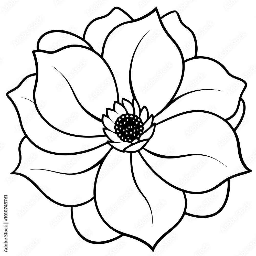 Vector Illustration of a Delicate Anemone Flower with Layered Petals in a Soft Color Palette
Vector Illustration of a Delicate Anemone Flower with Layered Petals in a Soft Color Palette