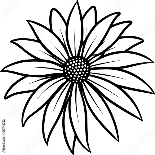 Captivating Coneflower Vector Design Highlighting Its Remarkable Center
