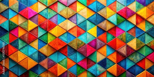 A striking abstract composition of squares and triangles, ideal for contemporary art lovers, enhancing home spaces, and elevating creative projects with vivid colors and dynamic shapes.