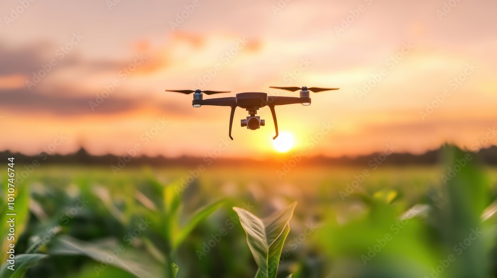 A farmer using a drone to inspect crops, showcasing the use of technology for efficient crop monitoring. A farmer using a drone to inspect crops, showcasing the use of technology for efficient crop monitoring.