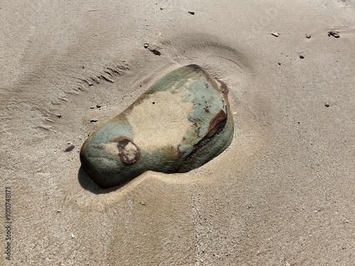 Beautiful natural stone textured patterned beach sand cover photo