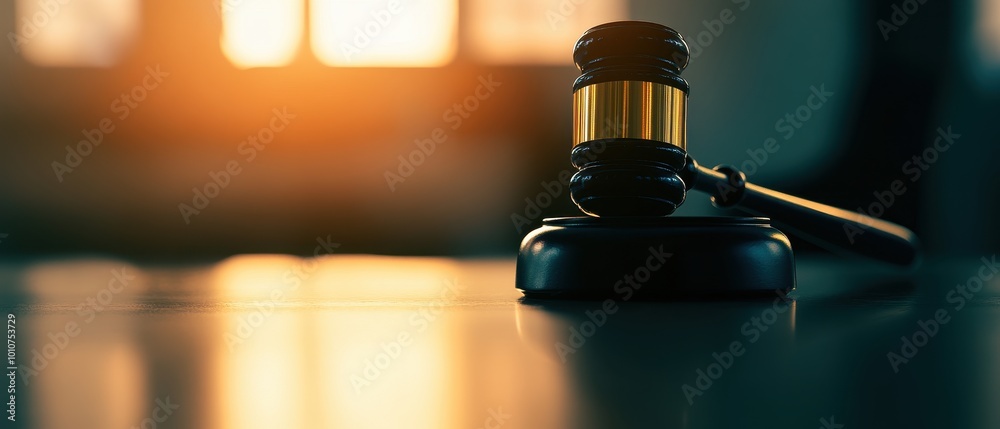 A close-up of a gavel resting on a table, illuminated by warm sunlight, symbolizing justice and legal proceedings. A close-up of a gavel resting on a table, illuminated by warm sunlight, symbolizing justice and legal proceedings.
