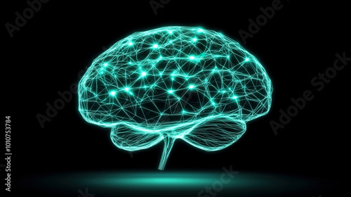 Artificial intelligence brain-computer interface concept technology illustration