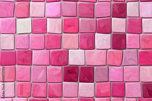 Pink Mosaic Vector Background. Generative AI