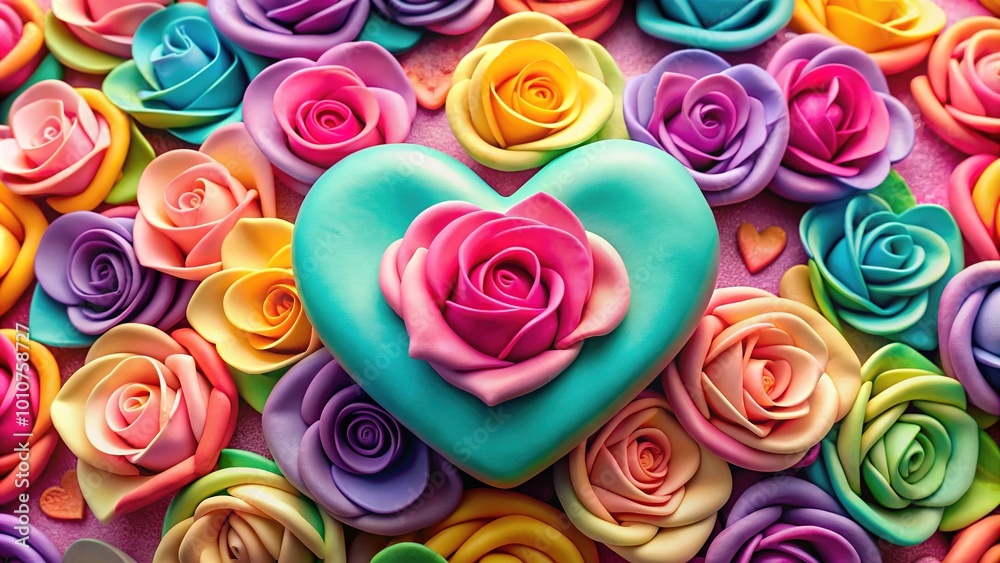 Delicate 3D clay heart intertwined with a soft pastel rose, perfect for enhancing romantic decor and creating heartfelt gifts that convey love and sweetness. Delicate 3D clay heart intertwined with a soft pastel rose, perfect for enhancing romantic decor and creating heartfelt gifts that convey love and sweetness.