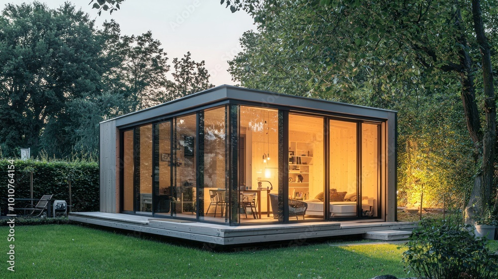 Fototapeta premium Petite house with a minimalist, efficient interior.