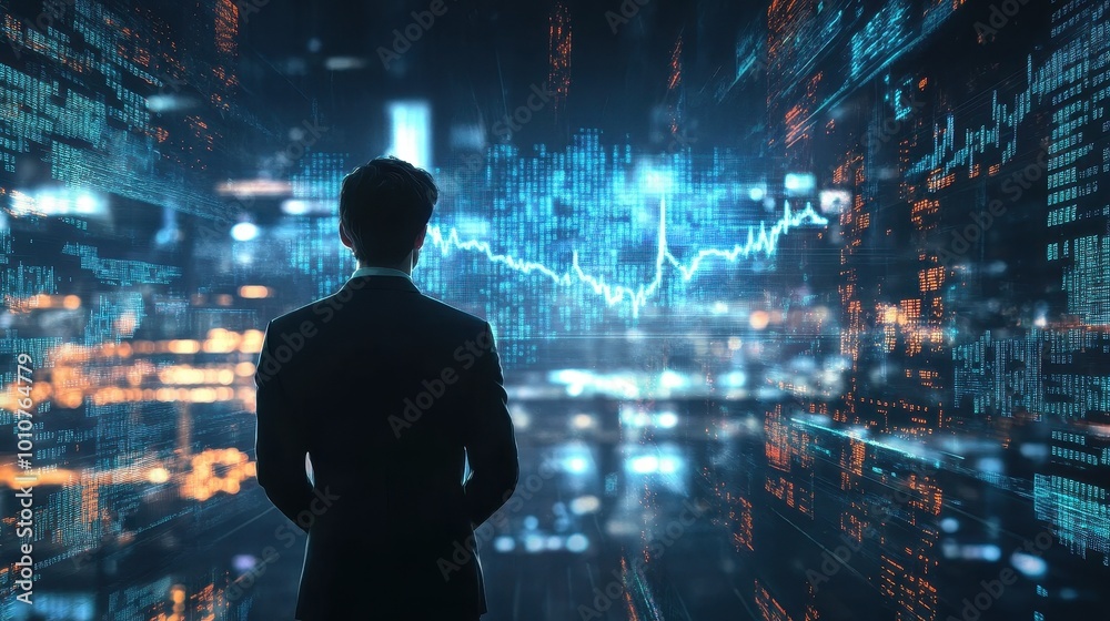 Futuristic Cityscape at Night: A Vision of Technology and Progress