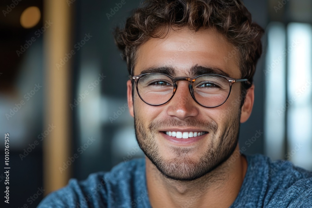 Smiling man with glasses. Perfect for representing confidence and success. Smiling man with glasses. Perfect for representing confidence and success.