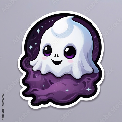 Halloween cute sticker, helloween mGhost sticker, scary party sticker