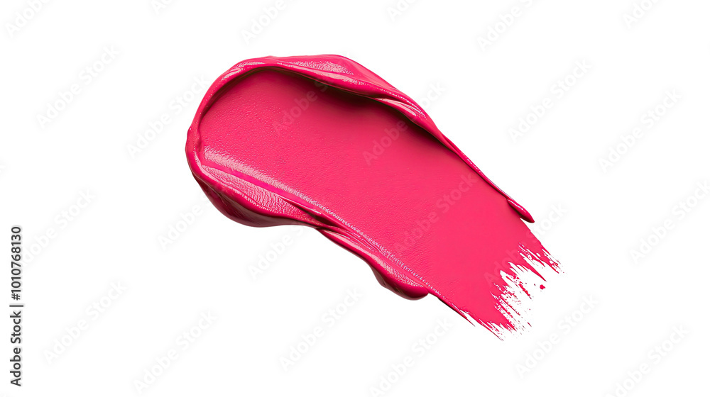Fototapeta premium Bright pink paint smear on white isolated background.